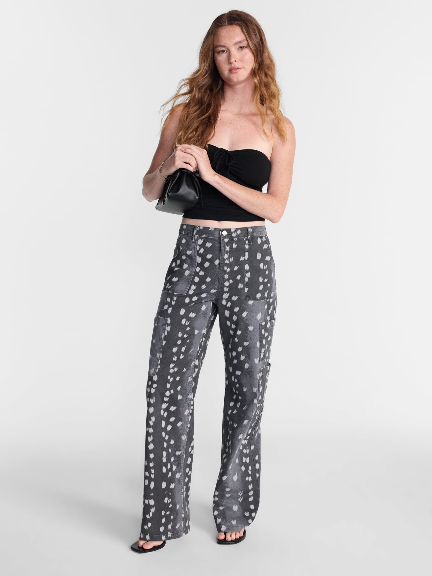 No Boundaries Wide Leg Cargo Pants, 30'' Inseam, Women's and Women's Plus XXS-4X