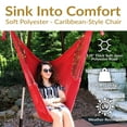 thumbnail image 2 of Sunnydaze Caribbean Style Extra Large Hanging Rope Hammock Chair Swing for Backyard and Patio - Red, 2 of 10