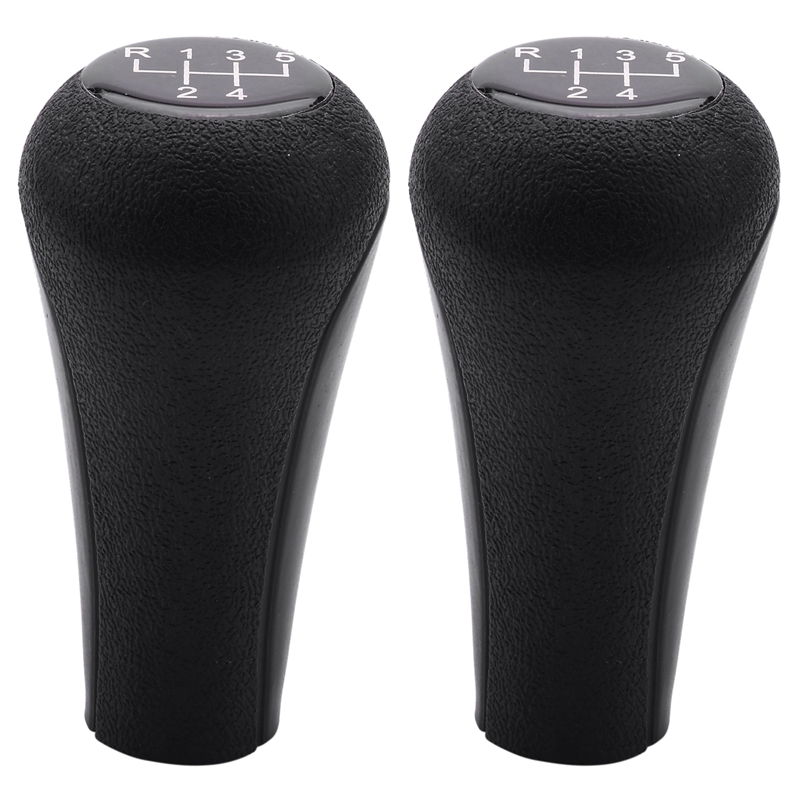 2X 5 Speed Manual Plastic Gear Shift Knob 12mm Stick Hole (Black) for