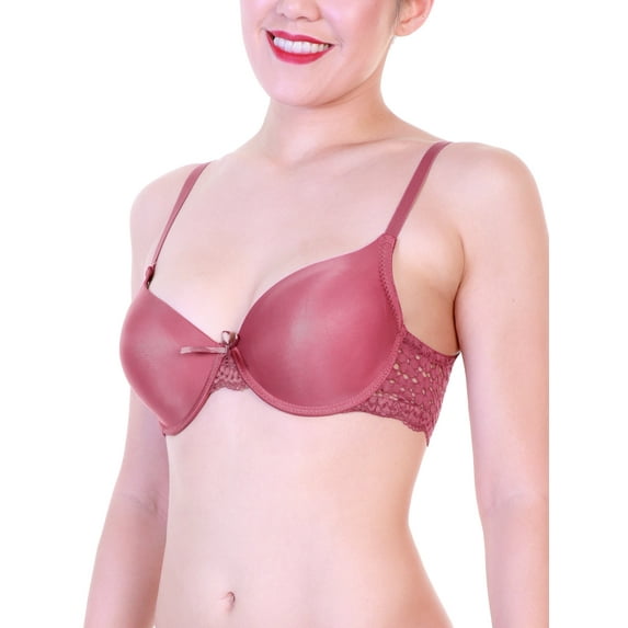 Angelina Wired Padded Lace Bras with Adjustable Convertible Straps (6-Pack)