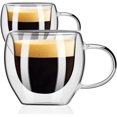 thumbnail image 1 of Espresso Cups Set of 2, Double Walled Espresso Shot Glass with Handle, 2.5 OZ High Borosilicate Expresso Shots Cup, Espresso Accessories, 1 of 6