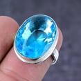 thumbnail image 2 of Natural Blue Topaz Gemstone Handmade 925 Sterling Silver Jewelry Ring S.10, 2 of 2