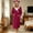 Wine, variant on Womens Hooded Fleece Robe, Soft Bathrobe for Womens, Cute Long House Coat Pink XL(XL)
