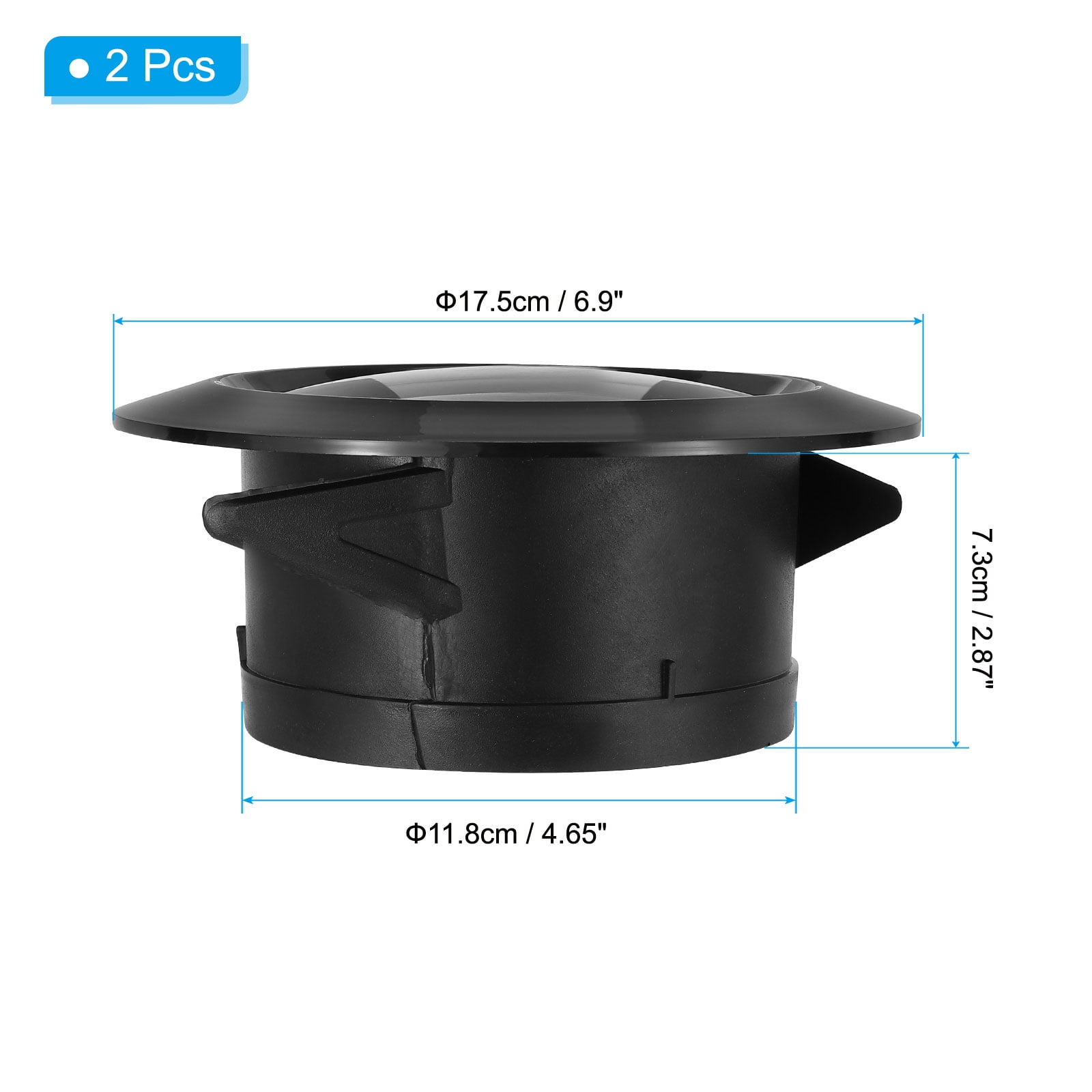 Uxcell 5 Inch Round Air Vent, 2Pcs ABS Adjustable Soffit Exhaust Vent Cover for Home Living Room Kitchen Office, Black