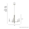 thumbnail image 6 of Hunter - Gatz 5-light Brushed Nickel, Large Chandelier, Dimmable, Candle Shaped, for Bedrooms, Dining, Living Rooms - 19784, 6 of 7