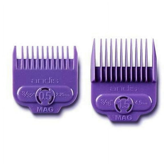 Andis 2pc Magnetic Clipper Guide Comb Set Attachments 66560 Size #1/2 & #1-1/2