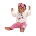 thumbnail image 2 of Disney Princess Baby Girls Crewneck Sweatshirt, Leggings and Headband Set, 3-Piece, Sizes 0/3M-24M, 2 of 8