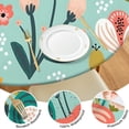thumbnail image 4 of Bohemian Floral Print Round Tablecloth with Elastic Edge - Vibrant Colorful Table Cover for Kitchen Dining Patio Party - Fits 52 to 56 Inch Round Tables, 4 of 7