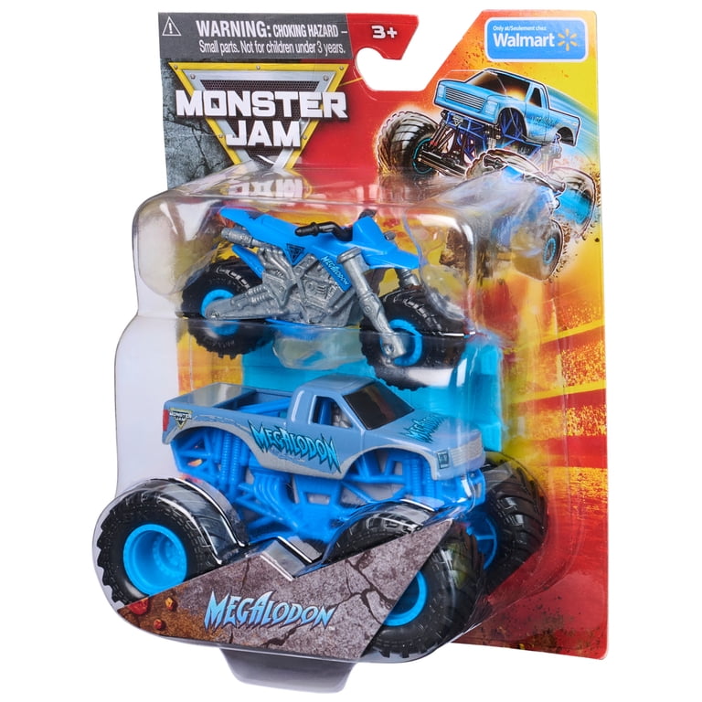 Monster Jam Megalodon Monster Truck and Dirt Bike 2-Pack, 1:64 photo 6