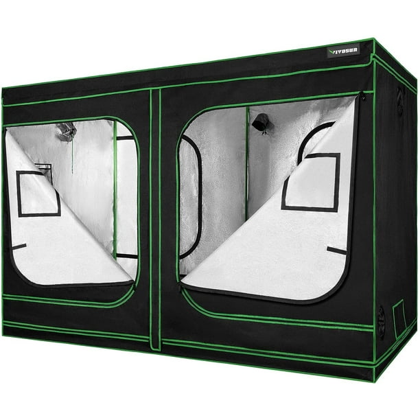 Vivosun 96 X48 X80 Mylar Hydroponic Grow Tent With Observation Window And Floor Tray Walmart Com