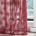 thumbnail image 1 of Cortinas Kotile Burgundy Sheer 96 cm x 244 cm, 2 paneles florales, 1 of 8