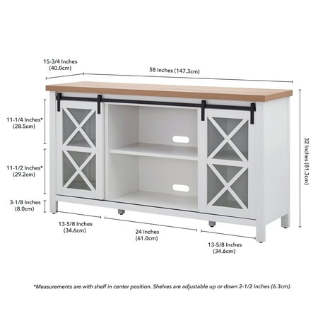 Camden&Wells - Clementine TV Stand for TVs Up to 65" - White/Golden Oak