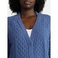 thumbnail image 4 of Terra & Sky Women’s Plus Chenille Boyfriend Cardigan Sweater, Midweight, Sizes 0X-4X, 4 of 5