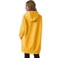 thumbnail image 4 of Resicozy Women's Zip Up Hoodies Oversized Solid Color Long Tunic Sweatshirts Casual Fall Jacket Coat with Pocket Yellow 2XL, 4 of 6