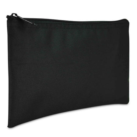 DALIX Bank Bags Money Pouch Security Deposit Utility Zipper Coin Bag in Black - 0