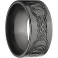 thumbnail image 3 of 10mm Flat Black Zirconium Ring with a Milled Celtic Design, 3 of 3
