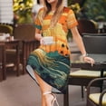 thumbnail image 3 of Disketp Tropical Sunset Paradise para Vestido de Manga Corta para Mujeres, Vestidos de Verano para Mujeres, Casual y Holgado para la Playa, 3 of 6