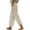 999#Khaki, variant on Women's Linen Pants Ankle Length Straight Leg Cropped Pants Elastic Waist for Summer Beach Vacation with Pockets
