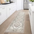 thumbnail image 3 of GLATTICE Runner Rug 2x6 Ivory Grey Vintage Floral Rug Boho Rug Runner Non-Slip Washable Kitchen Runner Soft Printed Retro Flower Carpet Runner for Bedroom Laundry Entryway, 3 of 8