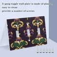 thumbnail image 3 of Yayeee Toggle Light Switch Wall Plate 3-Gang 6.37"x4.48" Decorative Outlet Cover, Gold and Purple Floral Pattern, 3 of 7