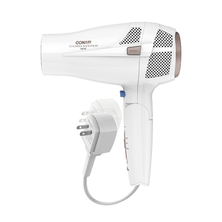Conair Double Ceramic Travel Hair Dryer, 1875 Watts, Dual Voltage, Folding Handle
