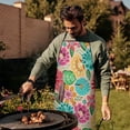 thumbnail image 4 of Pioneer Flower Floral Print Pattern Apron-Garden Aprons for Women with Pockets-Cotton Linen Waterproof Kitchen Cooking Gardening Aprons Adjustable for Kitchen,Cooking,BBQ and Salon 33x27 Inch, 4 of 6