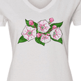 thumbnail image 4 of Inktastic Mountain Laurel Flowers Women's V-Neck T-Shirt, 4 of 5