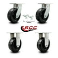 thumbnail image 2 of 8 Inch Extra Heavy Duty Phenolic Wheel Caster Set 2 Swivel Locks 2 Rigid SCC, 2 of 2