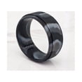 thumbnail image 2 of Black Marble Step Edge Breathable Silicone Ring for Men 9mm Bandwidth, 2 of 7