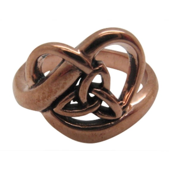 Size 8 Solid copper Celtic band ring CRI1785 - 1/2 of an inch wide. Available in size 4 thru 10.