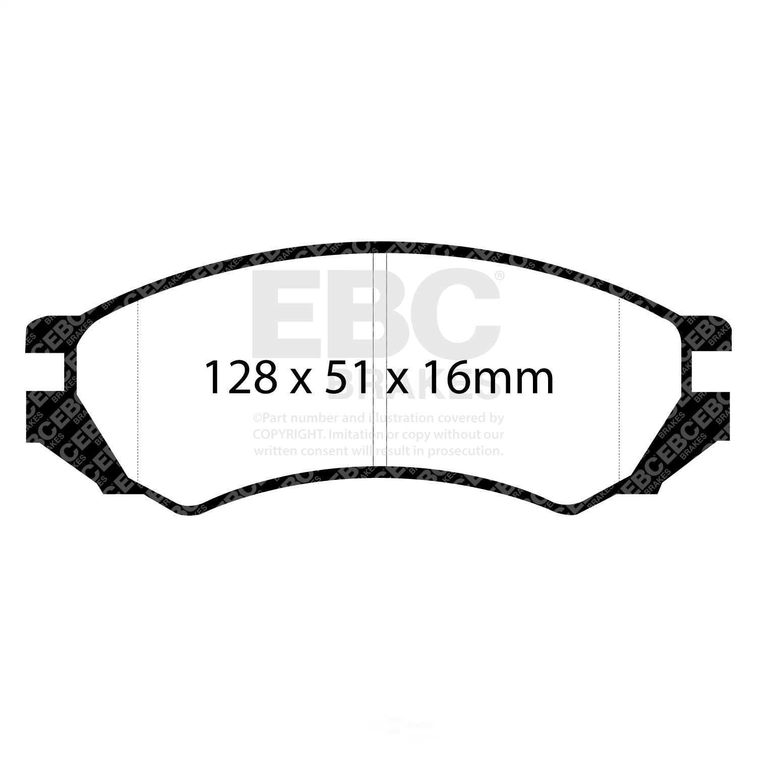 EBC Brakes Yellowstuff 4000 Series Street and Track Brake Pad Set Fits select: 1991-2002 SATURN SL1, 1991-2002 SATURN SL2