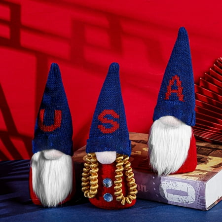 

3 Pieces Patriotic 4th Of July Plush American Independence Day Doll Fourth Of July Veterans Day