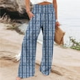 thumbnail image 2 of Women's Palazzo Pants Floral Printed Dressy Casual Straight Wide Leg Slacks Elastic Waist Pants with Pockets (L, Multicolor 11), 2 of 5