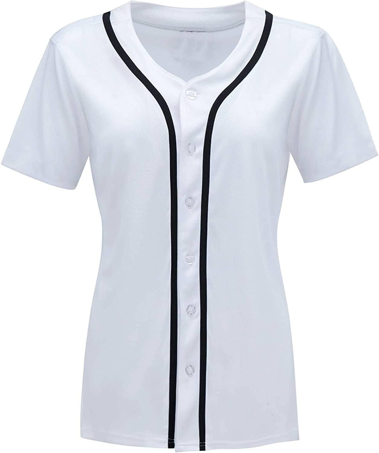 YOUIGIFTS Womens Button Down Baseball Jersey, Blank Softball Team