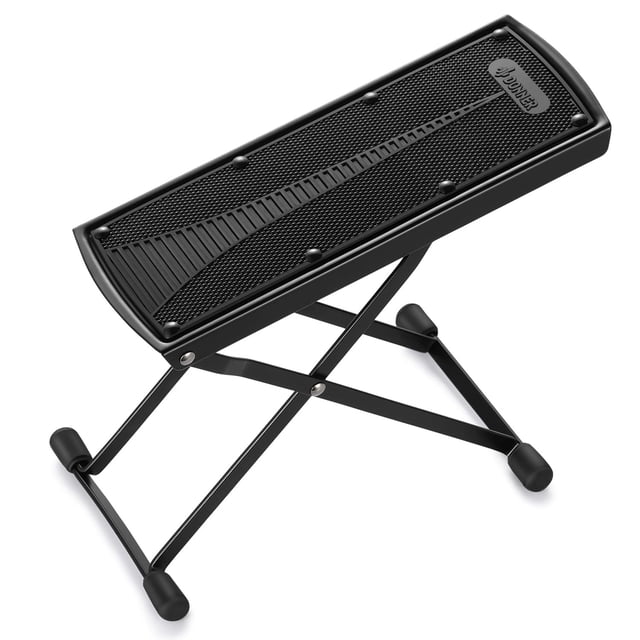 Taburete para guitarra Donner, reposapiés ajustable, color negro