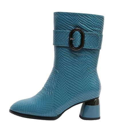 

Ankle Boots for Women Leather Heel Winter Warm Women S Boots Fashion Thermal Shoes Short Color Plush Chunky Women S Boots Ankle Boots Pu 39