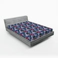 thumbnail image 2 of Ambesonne Floral Fitted Sheet, Garden Flowers Romance Vibes, Full Size, Dark Green Lilac Plum, 2 of 5