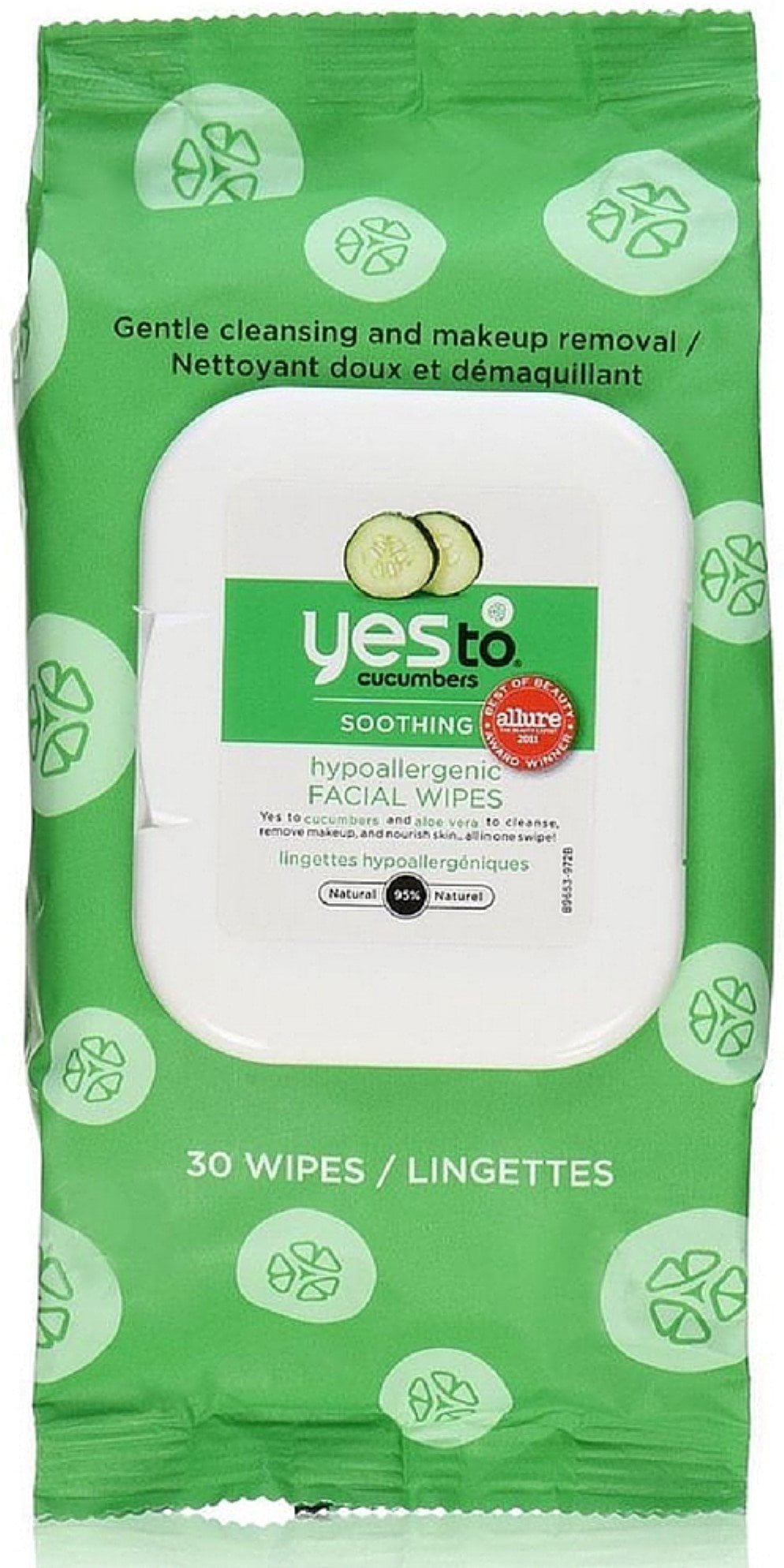 Yes to Cucumbers Soothing Hypoallergenic Facial Wipes 30 ea