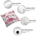thumbnail image 4 of BANET  Animal Bird Cute Happy Heart Throw Pillow Covers,Kissing Flamingo Heart Decorative Pillow Covers Digital Printing Blended Fabric for Couch Sofa Bed Invisible Zipper  22x22in, 4 of 5