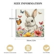 thumbnail image 3 of Fenyluxe Bunny Flowers Butterflies Canvas Wall Art Home Decor 12x12in, 3 of 6