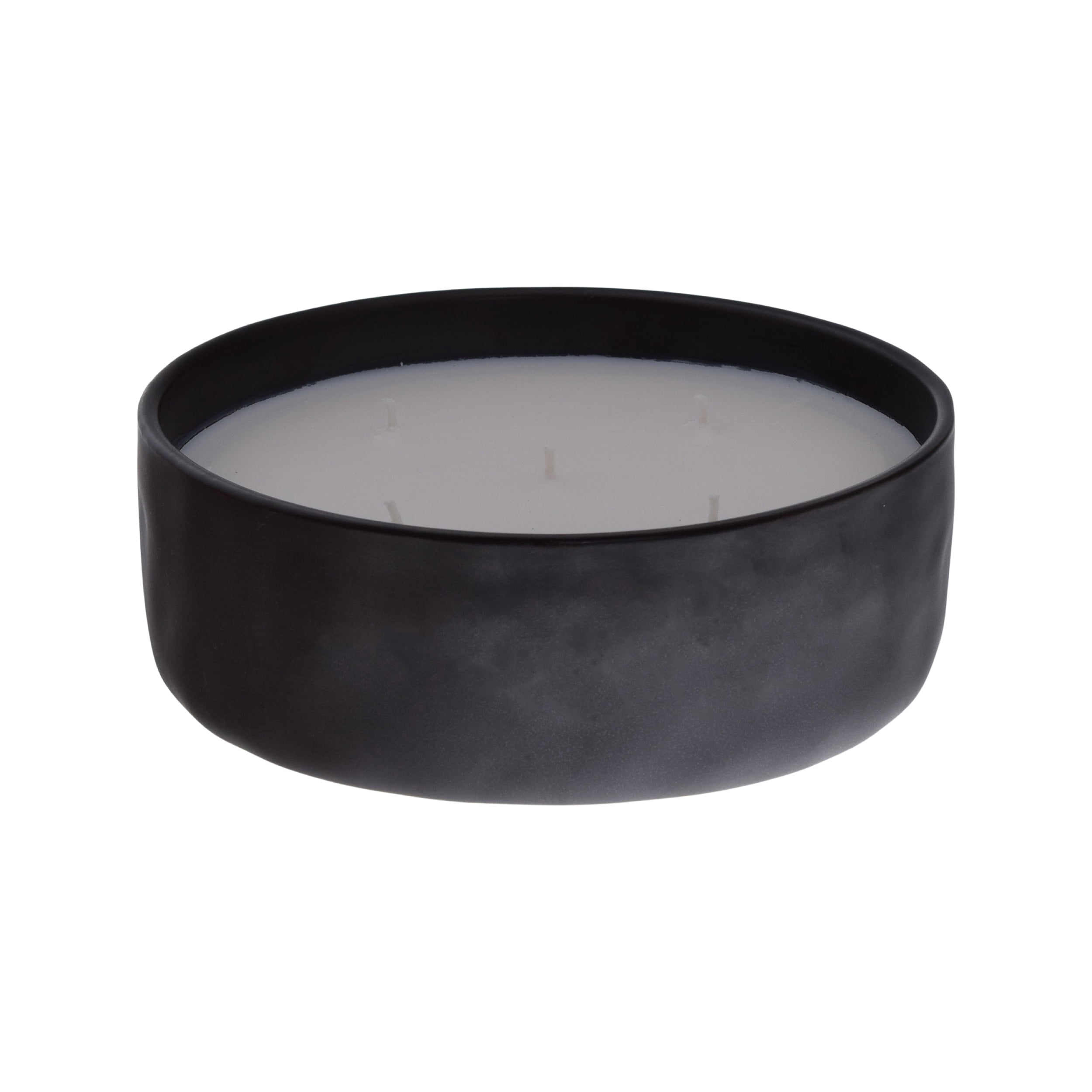 Home Decor Collection 43.7 oz Blue Citron & Coconut Scented 5-Wick Black Glazed Ceramic Candle