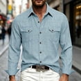 thumbnail image 2 of Lmueinov Men's Lapel Long Sleeve Shirts Outdoor Button Down Casual Shirts Chest Pocket Lightweight Relaxed Fit Tops for Sports Walking Golf, 2 of 6
