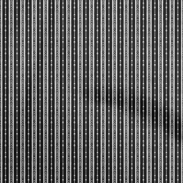 oneOone Cotton Silk Black Fabric Asian Block Craft Projects Decor Fabric Printed By The Yard 42 Inch Wide