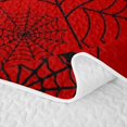 thumbnail image 5 of Homewish Gothic Halloween Spider Web Twin Quilt Set,Bat Spooky Pattern Twin Coverlet Set,Red Black,2-Piece, 5 of 7