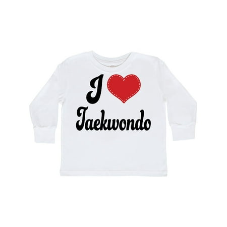 

Inktastic I Love Taekwondo Gift Gift Toddler Toddler Girl Long Sleeve T-Shirt