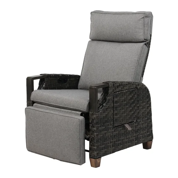 EVERITE Wide Air Pump Patio Chair,Indoor/Outdoor Inflatable Support Lounge Seat,Dark Gray