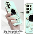 thumbnail image 3 of Compatible with Samsung Galaxy S23 Ultra Case Silicone TPU Plating, Samsung S23 Ultra Phone Case Cute Astronaut Pattern Cover with Stand for Women Girls (Green), 3 of 14