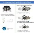 thumbnail image 5 of Progress Lighting Springer II 2-Light Ceiling Light, Matte Black, Open Cage, Antique Nickel Finish, Damp Rated, LED, 2700K, 5 of 9