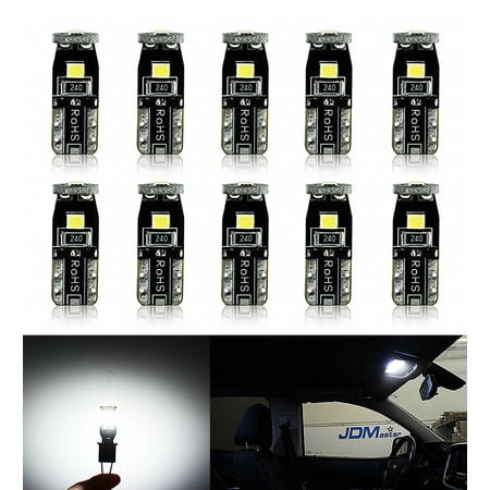 JDM ASTAR 10pcs Super Bright 194 168 175 2825 T10 PX Chipsets LED Bulbs, Xenon White