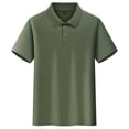 thumbnail image 3 of Polo Shirts Kids School Uniform Loose Fit Back To School Short Sleeve Button Up Tee Shirts Comfort Solid Color Pullover for Boys & Girls Army Green 8-9 Years, 3 of 6